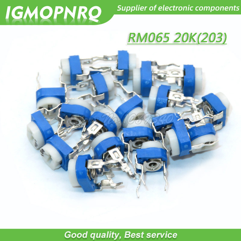 20PCS Trimmer Potentiometer RM065 RM 065 20K โอห์ม 203 DIP Trimmer Resistors Variable adjustable Res