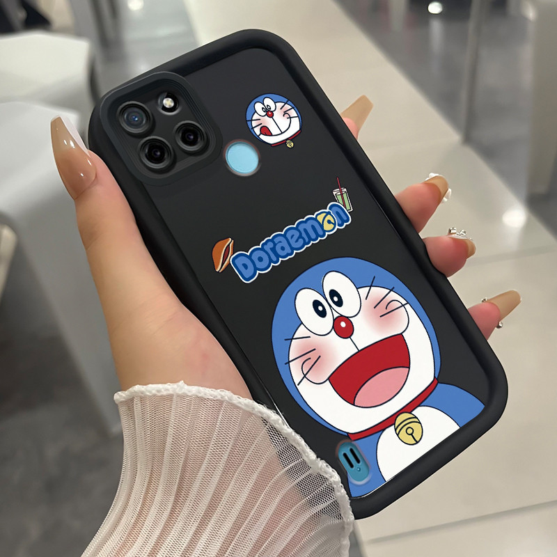 เคสสำหรับ Realme C21Y C25Y เคสโทรศัพท์แมวสามสีซิลิโคนกันกระแทก
