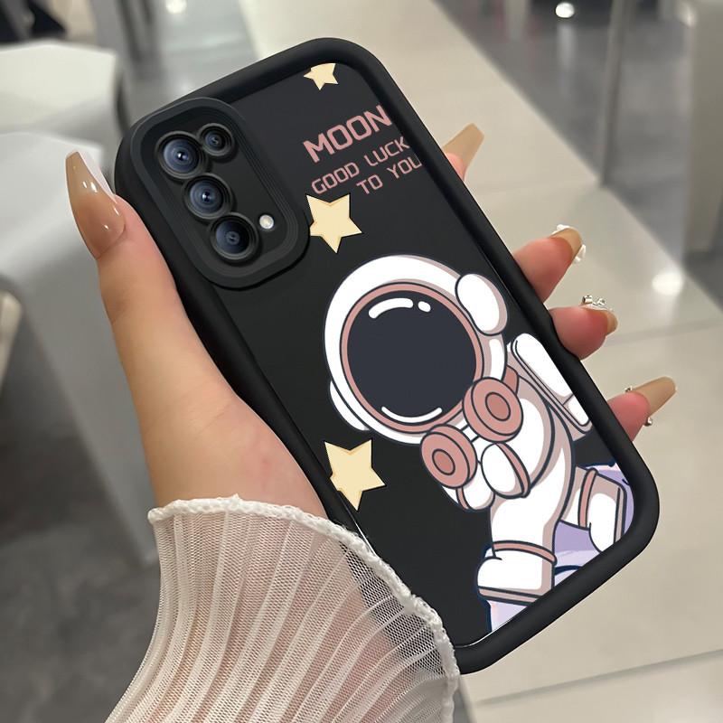 เคสสำหรับ OPPO Reno 5 4G Reno 5 5G Reno 5K 5G เคสโทรศัพท์มนุษย์อวกาศสามสีซิลิโคนกันกระแทก