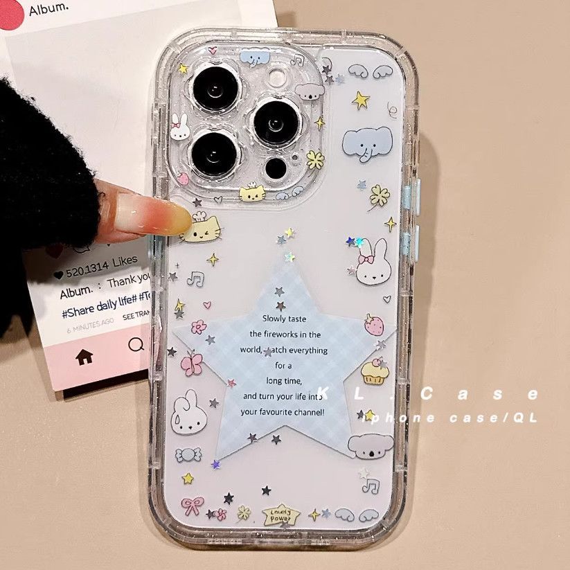 Glitter ผีเสื้อกระต่ายกรณี Iphone 16 Pro Max 17 Pro Max 17 Air Xr 15 Plus 12 Mini 16E X Xs 14 13 11 