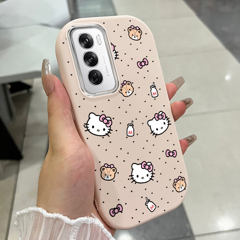 เคสสำหรับ OPPO Reno 12 5G Reno 12F 4G Reno 12F 5G เคสโทรศัพท์แมวกันกระแทกกลมและอ้วน – โปรปัง