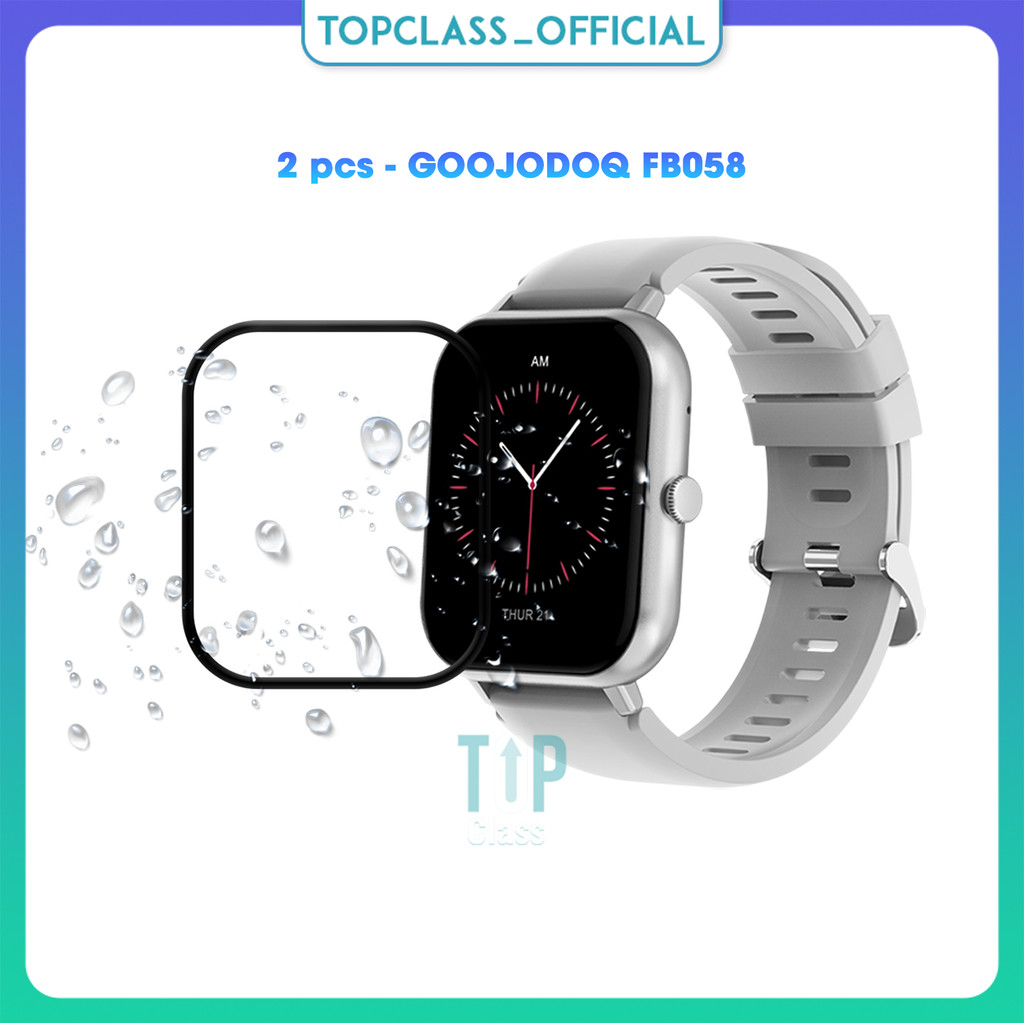 ชุด 2 ชิ้นกระจกนิรภัยกันรอยหน้าจอสําหรับ GOOJODOQ FB058 Smart Watch