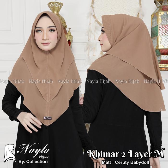 3P9U9- Khimar 2 Layer Size M, L, Xl Ceruty Babydoll Original By Nayla HijaB