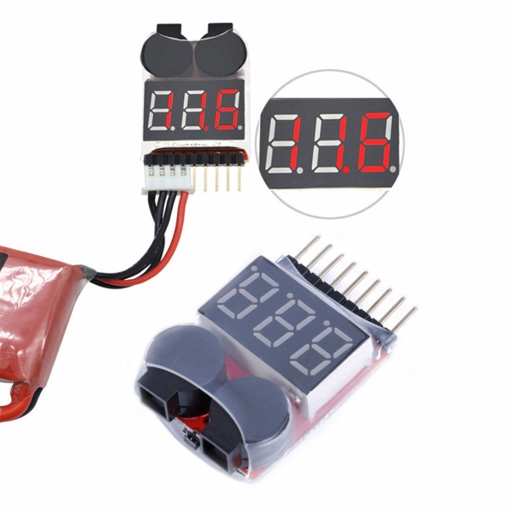 BETLLipo Battery Low Voltage Alarm 1S-8S Volt tester จอแสดงผล LED 2 in 1 ใหม่