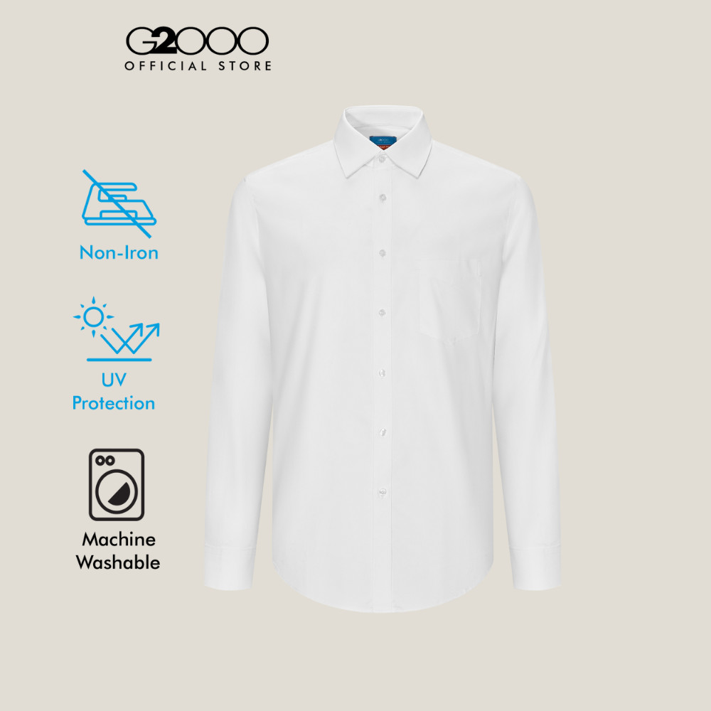 G2000 เสื้อเชิ้ตแขนยาวแบบทางการสำหรับผู้ชาย Smart Fit รุ่น 5612902200 สีขาว