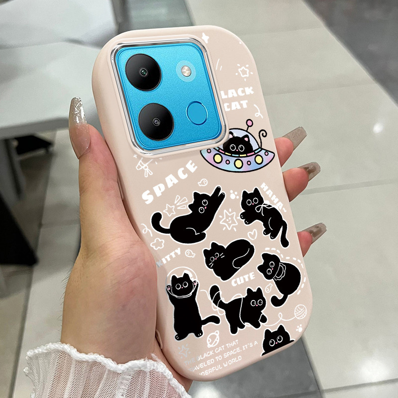 เคสสำหรับ Infinix Smart 7 Smart 7 HD เคสโทรศัพท์แมวสุนัขกันกระแทกกลมและอ้วน