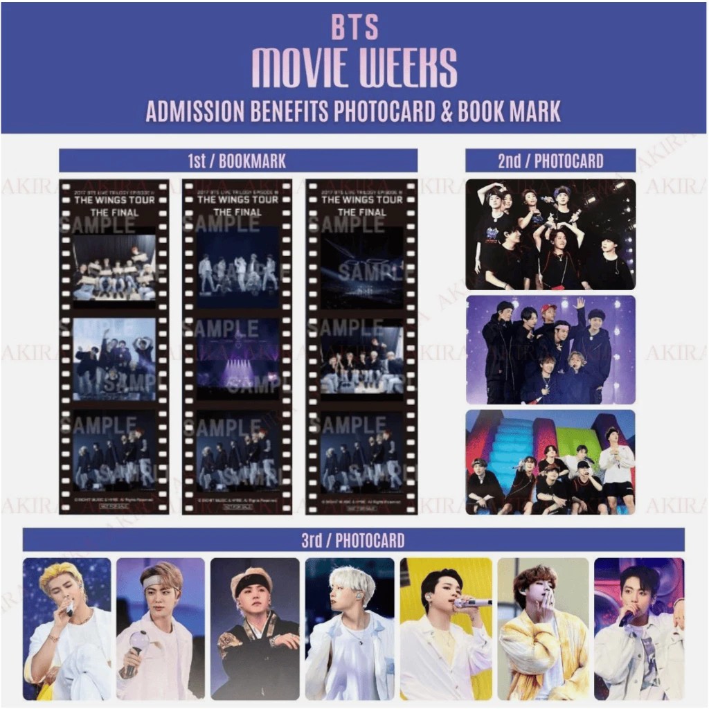 BTS MOVIE WEEKS ADMISSION BENEFITS PHOTO CARD BOOK MARK