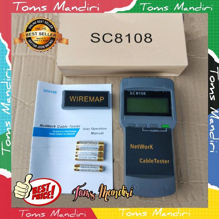 เครื่องทดสอบสายเคเบิล SC8108 LCD CAT5 RJ45 Network LAN