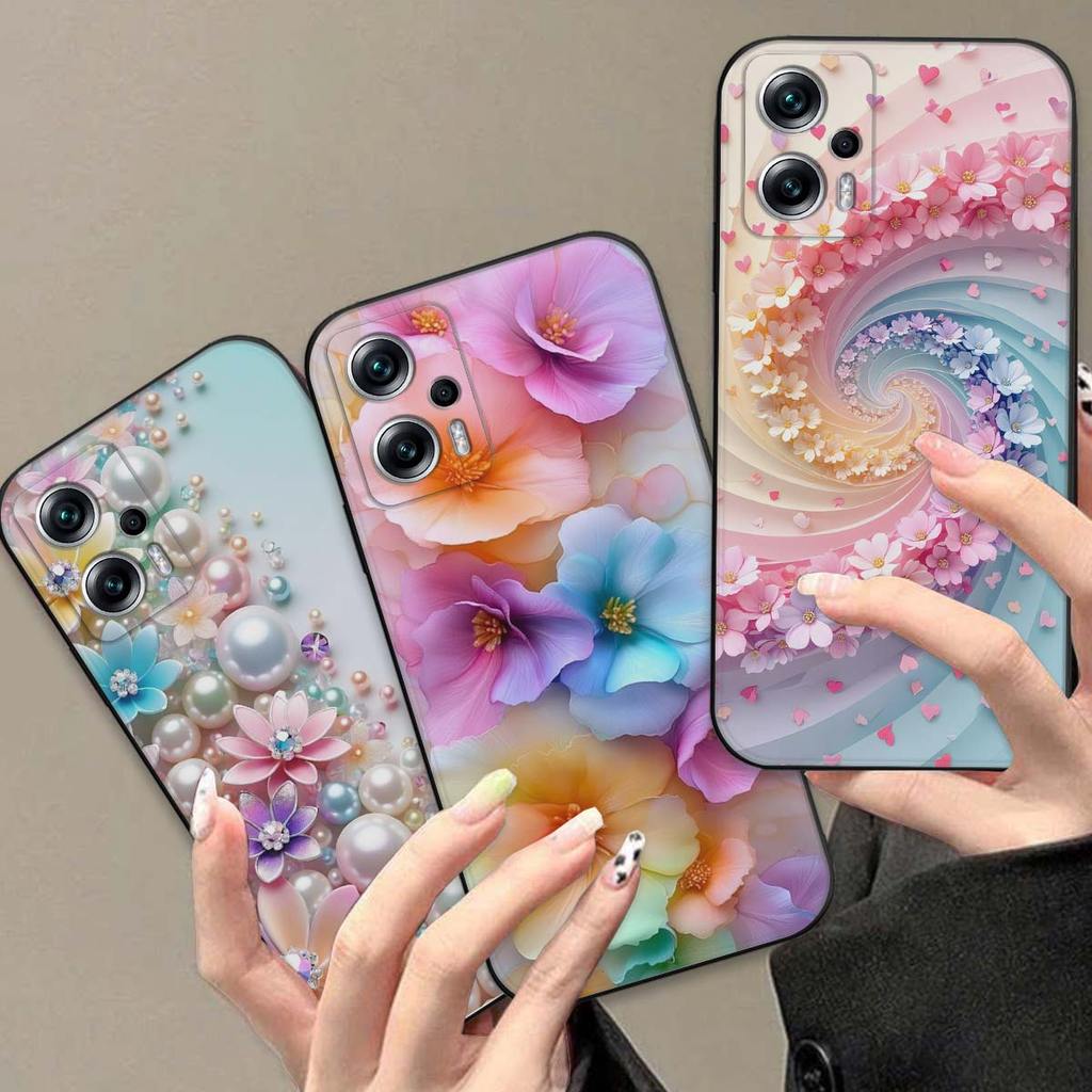 เคส Xiaomi Poco X4 GT / X4 Pro พิมพ์ลายดอกไม้น่ารัก ขอบนิ่มกันกระแทก