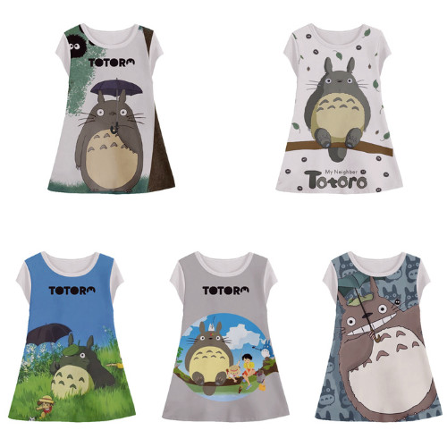 Totoro ชุดเด็ก 3d Animation น่ารัก Totoro เสื้อผ้าสําหรับเด็กผู้หญิงอายุ 1-12 ปี - Smiley Area