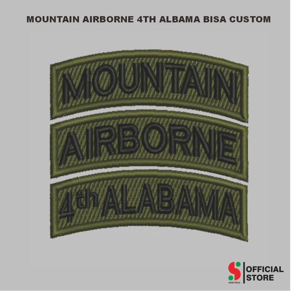 SPORT-633 PATCH MOUNTAIN AIRBORNE 4TH ALBAMA สามารถตั้งค่าคอมพิวเตอร์ EMBROIDERY โลโก้/ BADGE EMBLEM