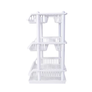 ที่คว่ำจานพลาสติก 3 ชั้น พร้อมถาดรองน้ำ KASSA HOME รุ่น DMT-9850-2/3WH ขนาด 48.5 x 36 x 64 ซม. สีขาว