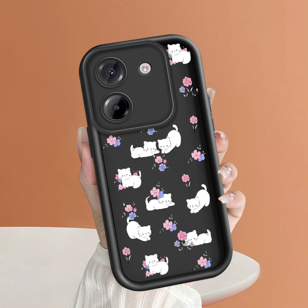 ปลอก Hp สําหรับ Xiaomi Poco M7 Pro 5G กรณี Kesing ปกป้องโทรศัพท์ TY DLJ C8-364 ดอกไม้และแมว