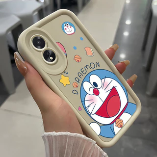 เคสสำหรับ OPPO A18 A38 A2x เคสโทรศัพท์แมวสามสีซิลิโคนกันกระแทก