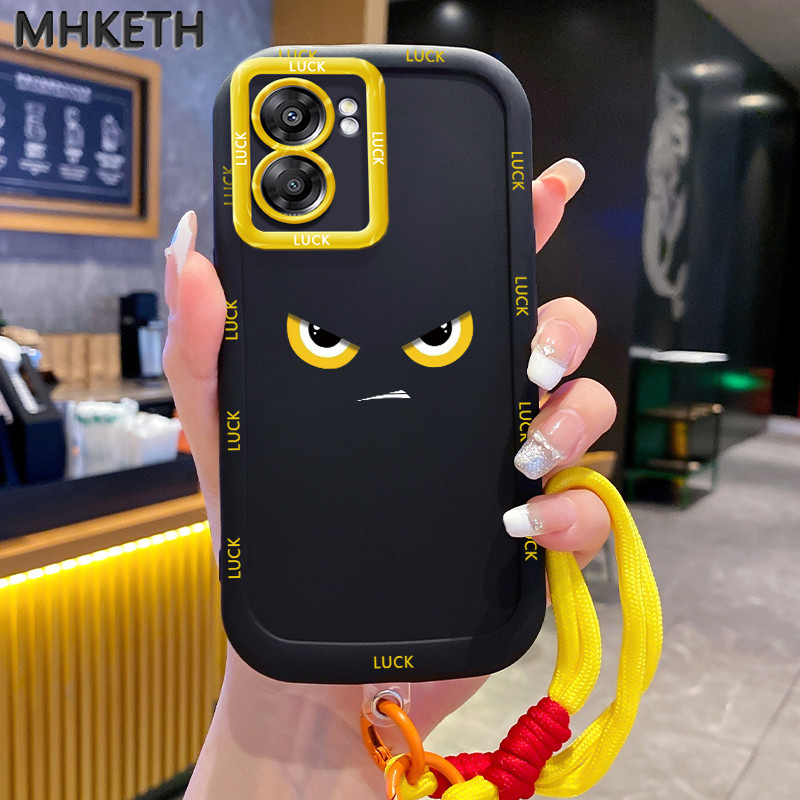 MHKETH เคสสำหรับ OPPO A57 2022 A77 2022 A57s A57e A77s เคสโทรศัพท์ซิลิโคนกันกระแทกเชือกแขวนส่วนบุคคล