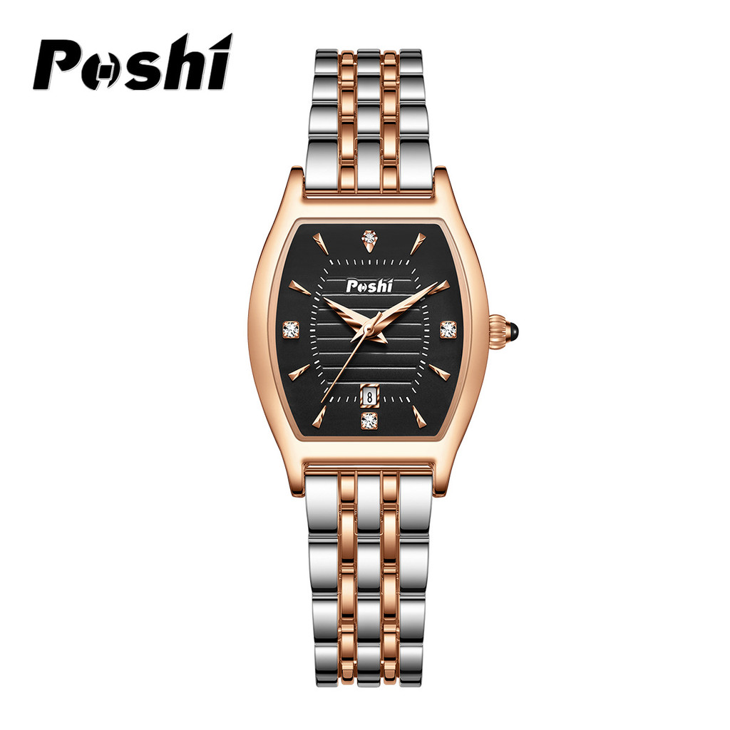 POSHI Mens Waterproof Luminous Business Watches Date Mens Wrist Watch Stainless Steel