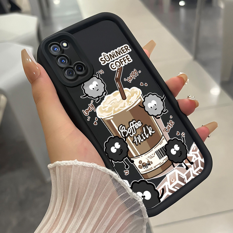 เคสสำหรับ OPPO A52 A72 A92 เคสโทรศัพท์กาแฟหน้าร้อนสามสีซิลิโคนกันกระแทก