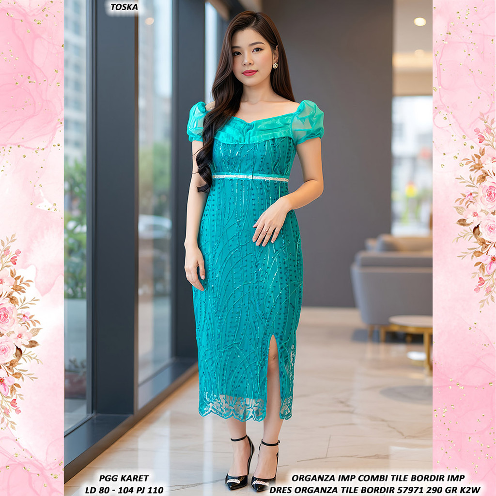ORGANIZA TILE EMBROIDERED DRESS 5771 290 GR K2W STOCK ACCORDING TO UPDATE และ UPDATE