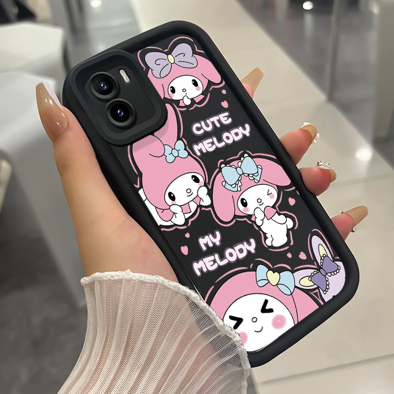เคสสำหรับ VIVO Y15S Y15A Y15C Y01 เคสโทรศัพท์กระต่ายสามสีซิลิโคนกันกระแทก