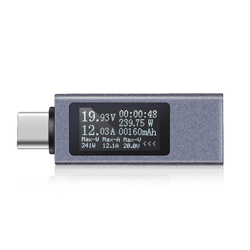 Type-C ชาร์จโทรศัพท์มือถือเครื่องทดสอบ PD ตรงโวลต์มิเตอร์ Power Meter อลูมิเนียมรองรับ 4-30V แรงดันไ