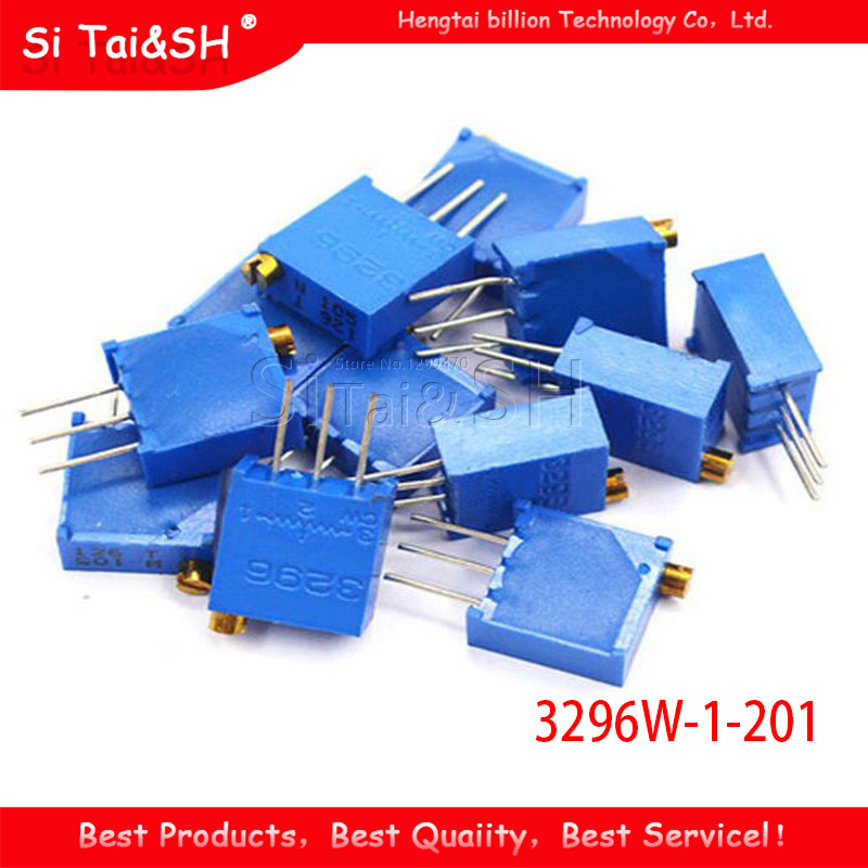 10pcs 3296W 1 201LF 3296W 200 โอห์ม 201 3296W 1 201 3296W 201 W201 Trimpot Trimmer Potentiometer