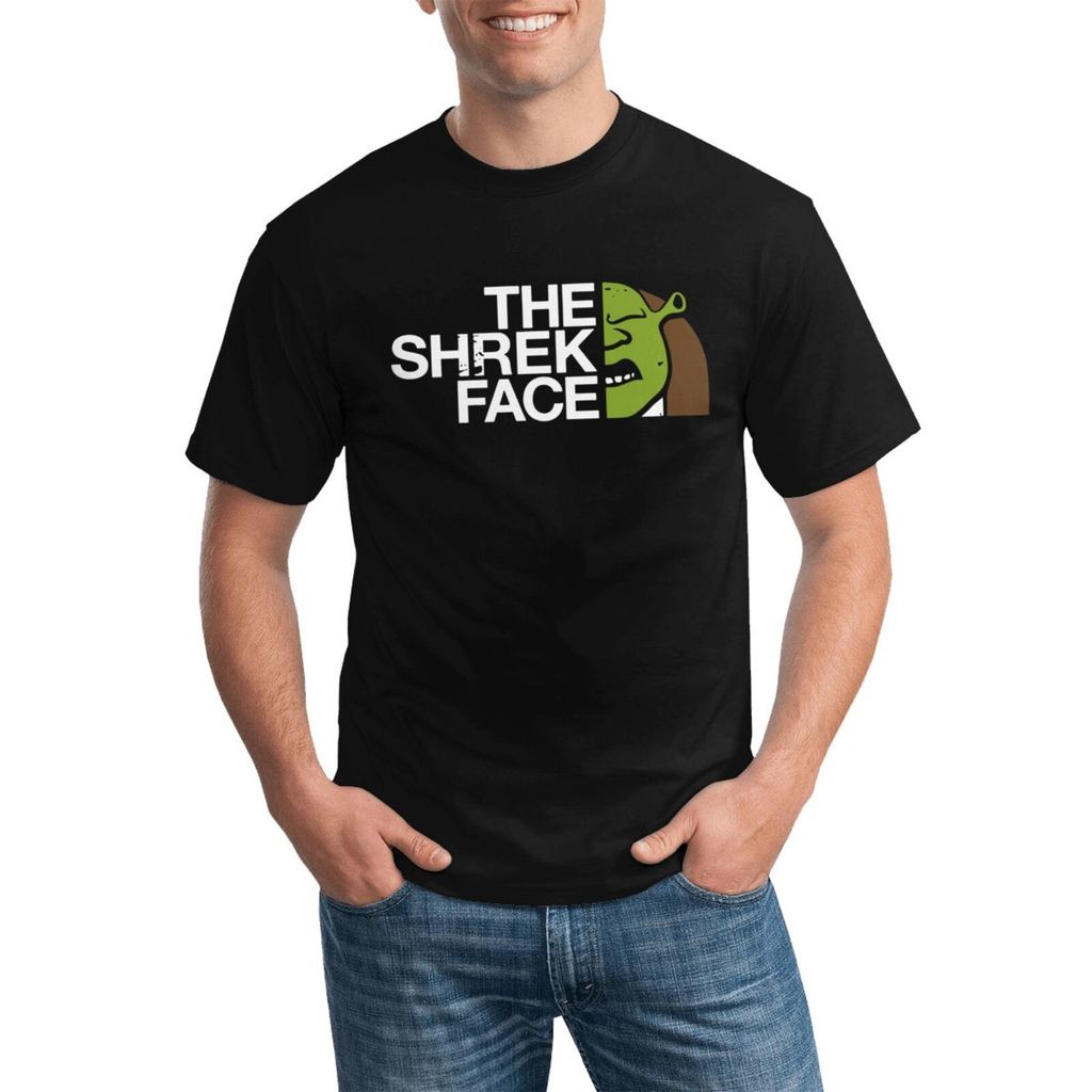 The Shrek Face Distress Soft And Breathable Plus Size Crew Neck T Shirt ในผ้าฝ้าย 100%