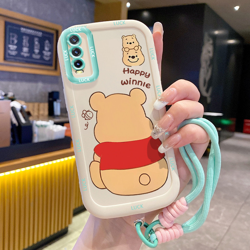 เคสสำหรับ VIVO Y20 Y20i Y20s Y20A Y20G Y12A Y12S Y11s เคสโทรศัพท์หมีสุนัขซิลิโคนสายคล้องกันกระแทก