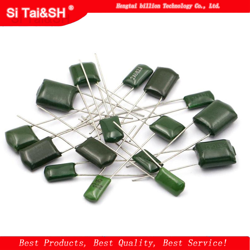 20pcs โพลีเอสเตอร์ตัวเก็บประจุฟิล์ม 250V 400V 1000V 2.2nF 4.7nF 10nF 22nF 68nF 100nF 2E222J 2E223J 2
