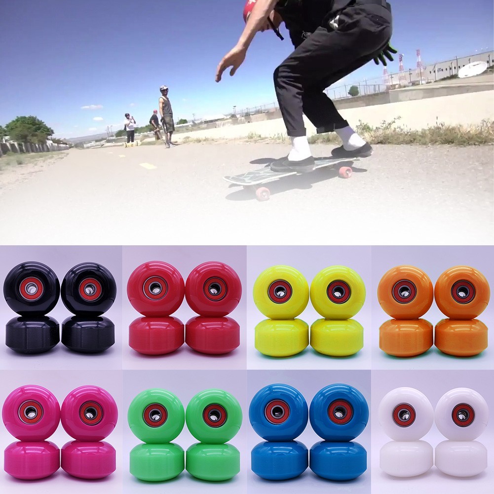 POS4 pcs 52x32mm 95A Soft Longboard Skateboard Wheels+ABEC-9 Bearing