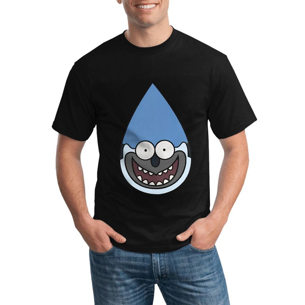 เสื้อยืดคอกลมลาย The Regular Show Mordecai ผลิตจากผ้าฝ้าย 100% สวมใส่สบาย