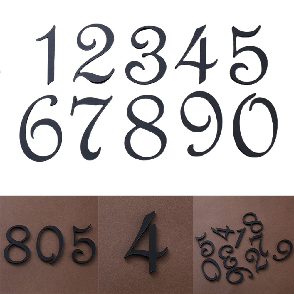 12.12ตัวเลขประตูสีดํา 0 ~ 9 70 มม.มีกาวในตัวขัด Solid House Flat Apartment
