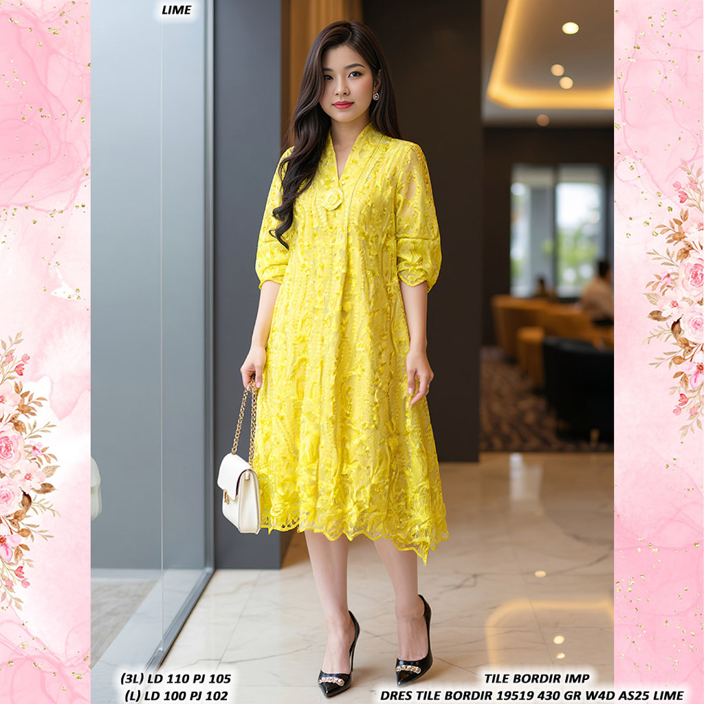 EMBROIDERED TILE DRESS 19519 430 GR W4D AS25 Direct Order