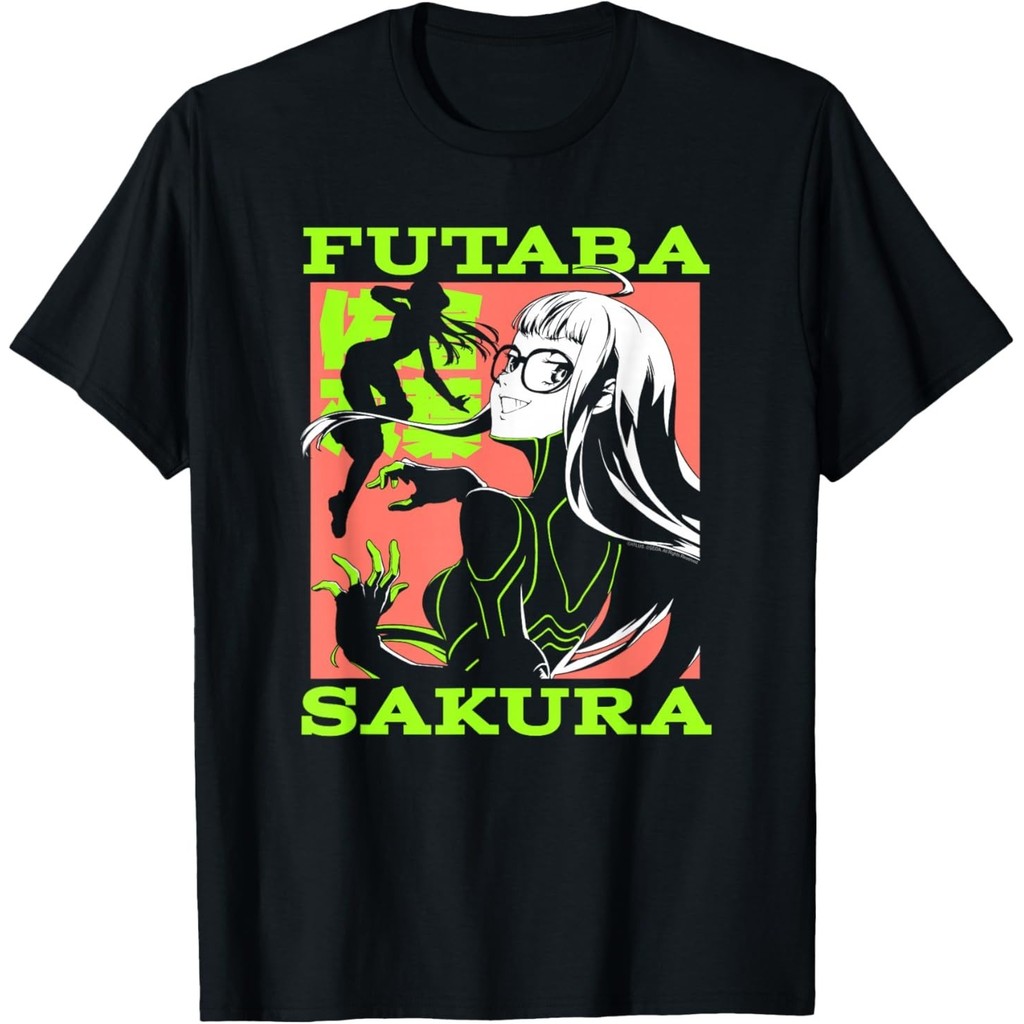 Persona 5 Futaba Sakura Manga Collage Rpg เสื้อยืดวิดีโอเกม