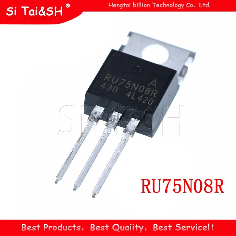 5 ชิ้น RU75N08R ถึง 220 75N08 RU75N0BR TO220 RU75N08 75V 80A ใหม่เดิม