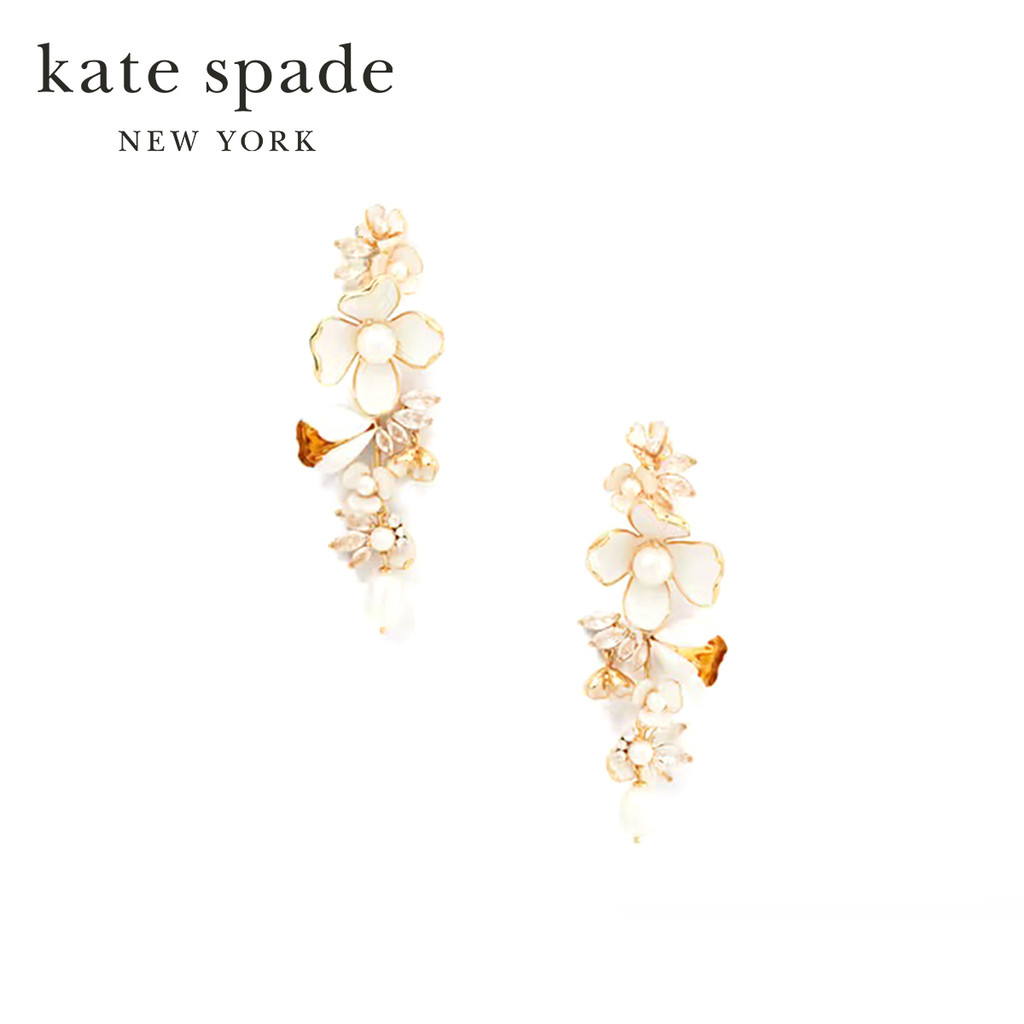 Kate Spade New York ต่างหูแบบ Statement รุ่น Bouquet Toss Statement Earrings KB808 960 สี White Mult