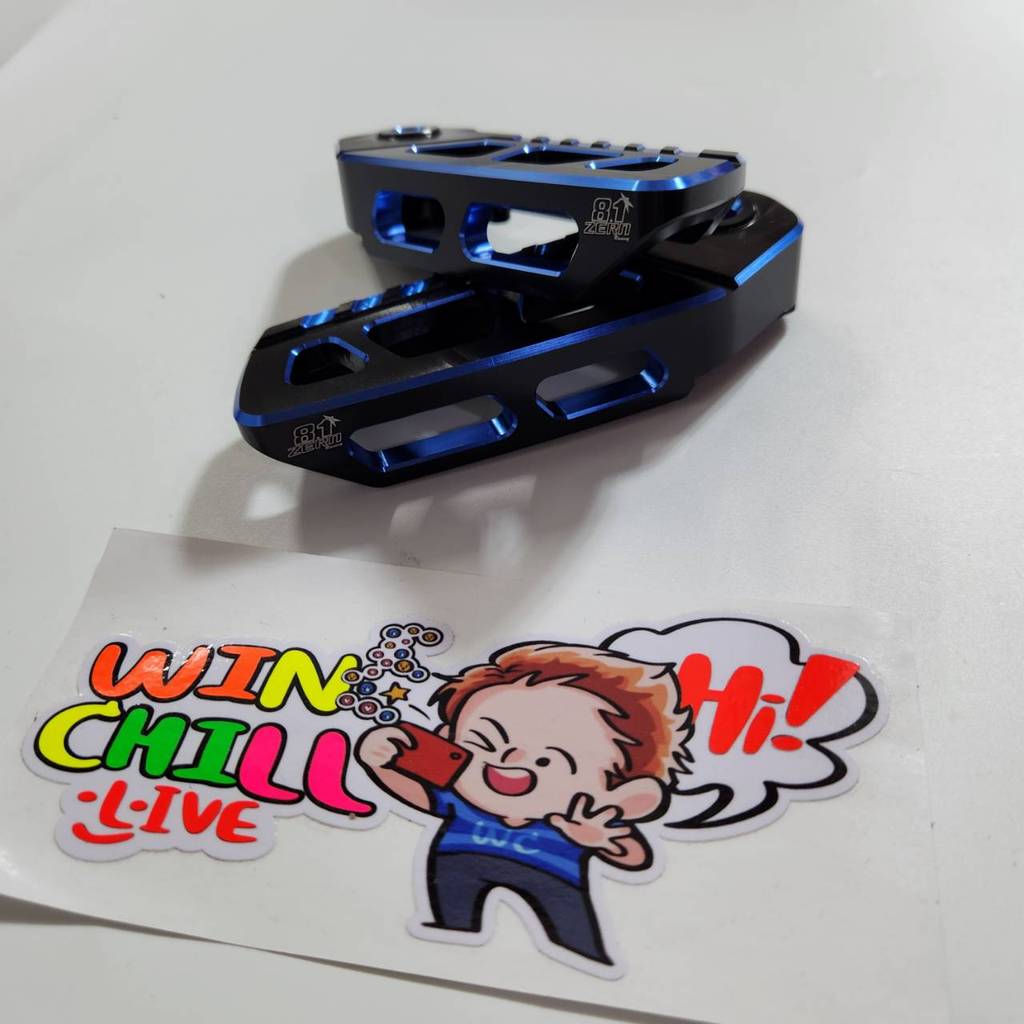 ZERN8.1 V3 พักเท้าหลัง จีออโน่ GIORNO สีน้ำเงินตัดดำ เจาะหน้า เจาะข้าง ไล่เบา งานCNC