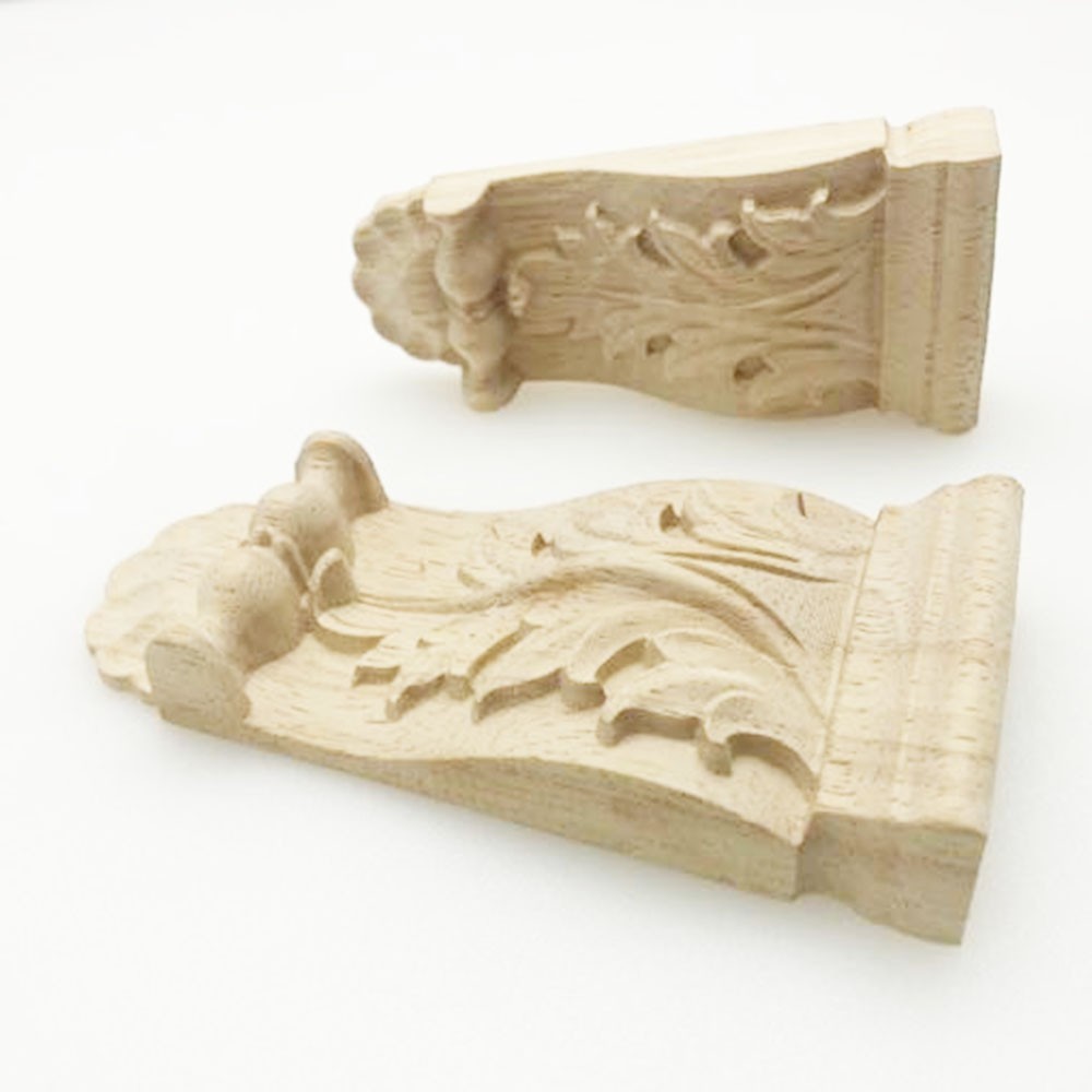 【จัดส่งทันที】Vintage Wood Carving Corbel Decal Applique Corner Furniture Home Cabinet Decor