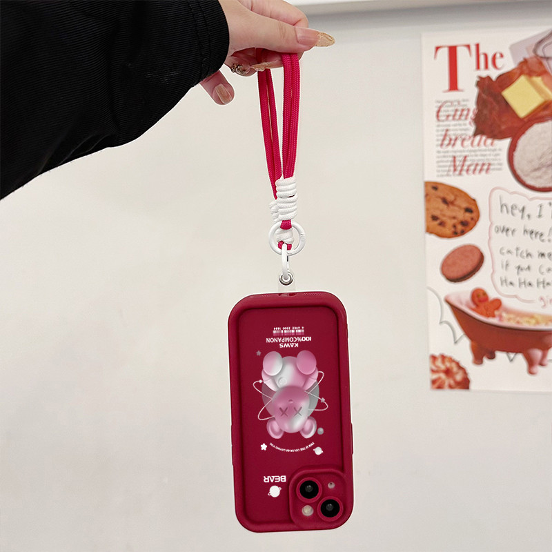 เคสสำหรับ OPPO A3 4G A3 Pro 5G A3X 4G A3X 5G A40 A60 5G เคสโทรศัพท์หมีสามสีซิลิโคนสายคล้องกันกระแทก - รูปที่ 4