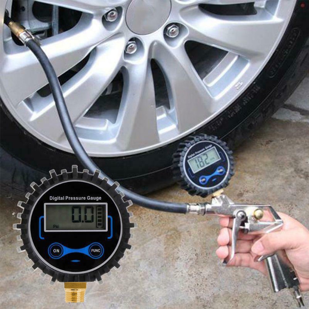 [สต็อก]เครื่องวัดความดันลมยางแบบดิจิตอล Air PSI Meter รถจักรยานยนต์รถยนต์ Tyre Pressure Monitor
