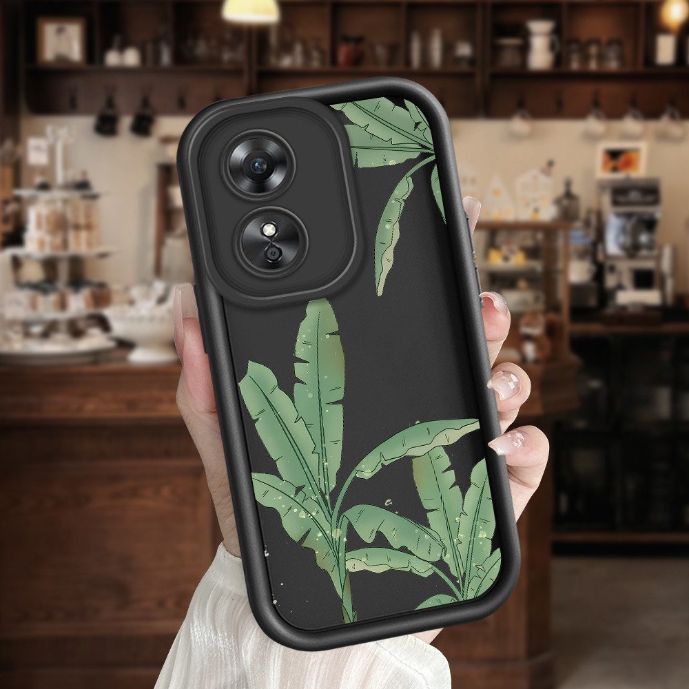 HP เคสโทรศัพท์สําหรับ OPPO A17 A17K กรณี Kesing ป้องกันโทรศัพท์ TY DLJ C8-2399 ใบในพื้นที่เขตร้อน