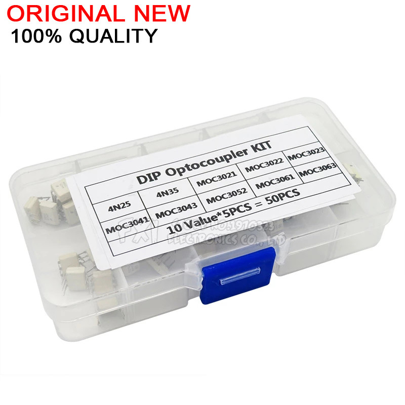 CR-DIP Optocoupler Kit 10 ค่า*5 ชิ้น = 50 ชิ้น 4N25 4N35 MOC3021 MOC3022 MOC3023 MOC3041 MOC3043 MOC