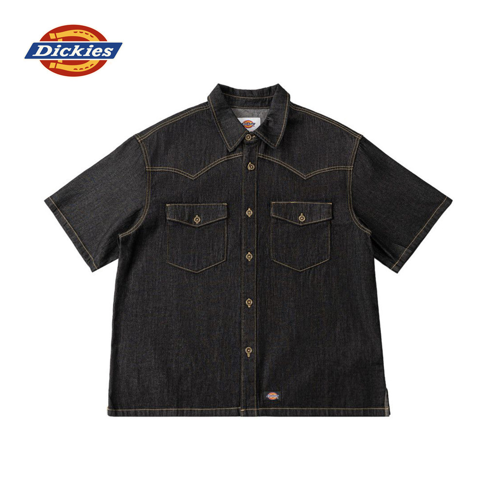 DICKIES MENS SHIRTS SS – BLACK DENIM เสื้อ เสื้อเชิ๊ตยีนส์ แขนสั้น ผู้ชาย – โปรปัง