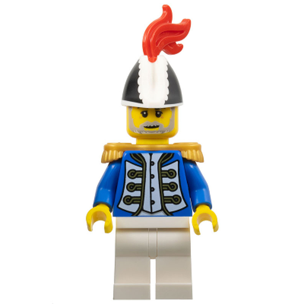 Brick2cube Minifigure - Imperial Soldier IV - Governor, Male, Black and White Bicorne, Red Plume, Gold Epaule... - pi191
