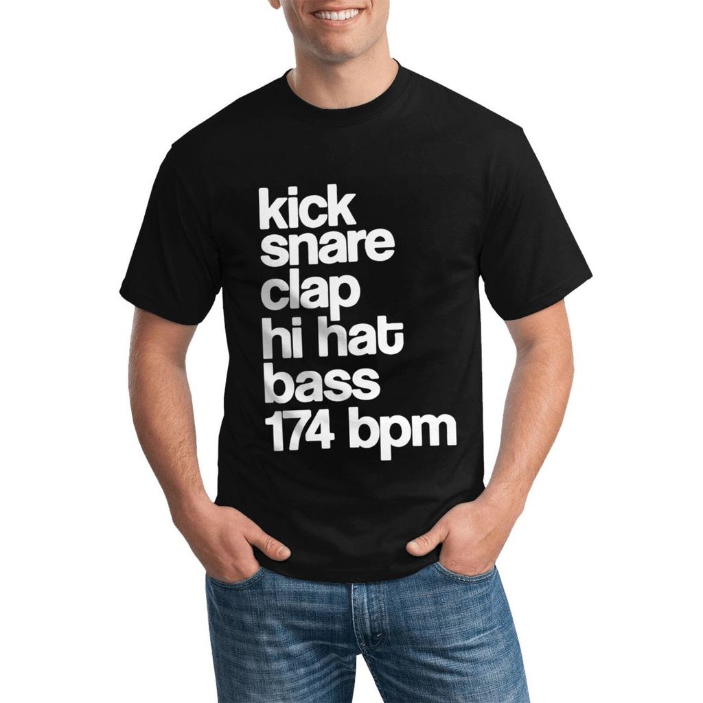กลองและเบส174 Bpm Dnb เพลง Jungle Edm Casual ผ้าฝ้าย 100% Plus ขนาดลูกเรือคอ T เสื้อสําหรับทุกวันสวม