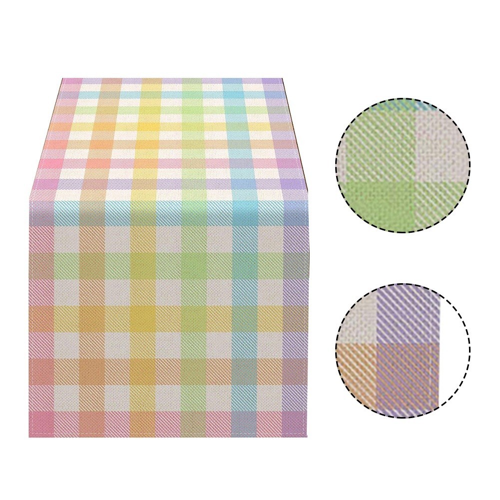BETL Spring Table Runner Buffalo Check Plaid Easter Table Runner Spring Table decor