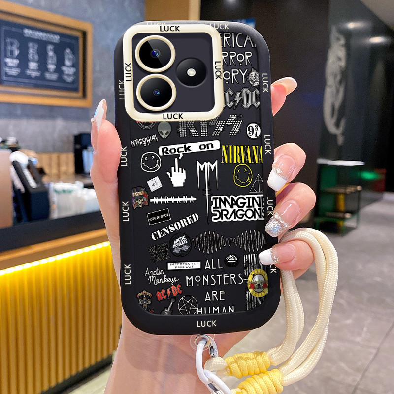 เคสสำหรับ Realme C53 C51 C51s C35 Note 50 Narzo N53 50A Prime เคสโทรศัพท์สัตว์ประหลาดน่ารักซิลิโคนสายคล้องกันกระแทก