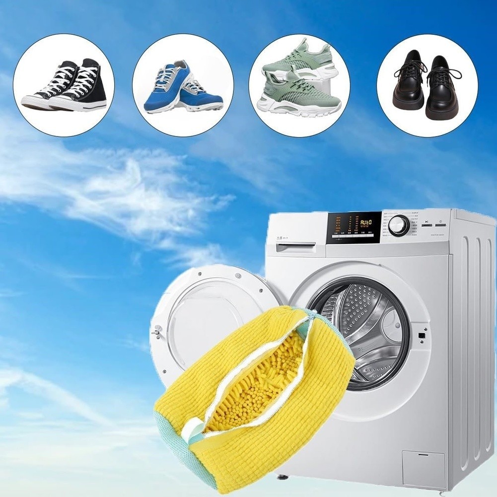 พร้อมสต็อกGray Yellow Celestial Blue Laundry Shoe Wash Bag Washing Machine Safe Sneaker
