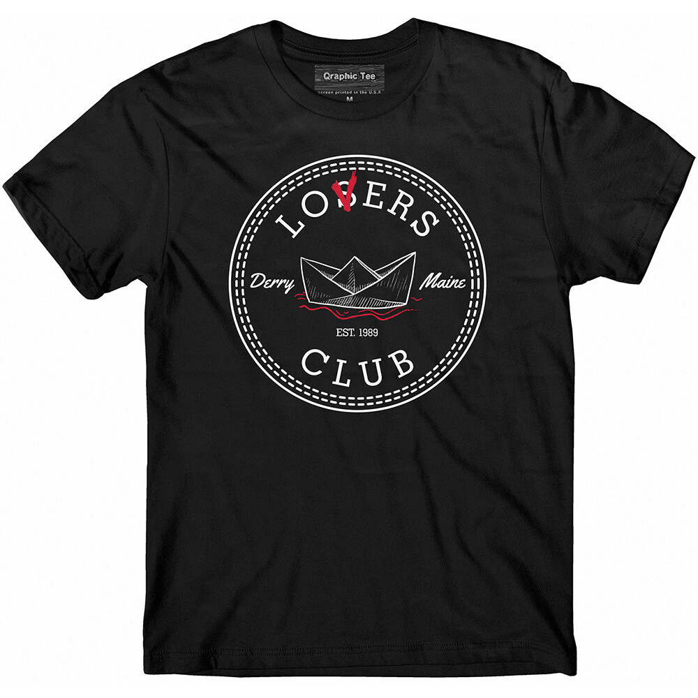90s Casual Fashion Short Sleeve LoserS Club Tee, Pennywise, It, Scary, Movie