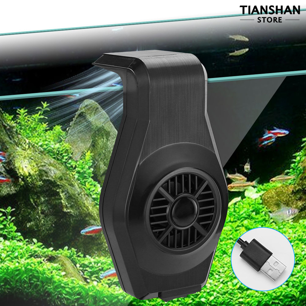 Tianshan Aquarium Chiller ตู้ปลาพัดลมระบายความร้อนพร้อม Clamp Mini Chiller 2 ปรับการตั้งค่าลมสําหรับ