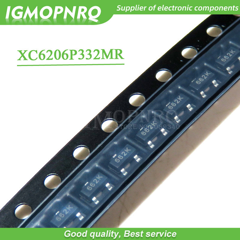 1000pcs XC6206P332MR SOT 23 SOT XC6206P332 SOT23 XC6206 SMD(662K) 3.3 V/0.5A บวกคงที่ LDO แรงดันไฟฟ้